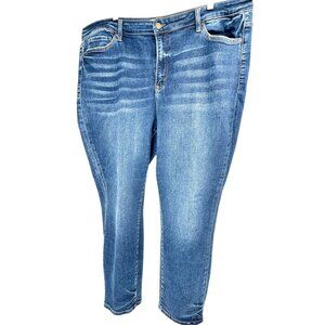 Mica Los Angeles Jeans Womens 20W Blue Denim Stretch Fit Distressed Details NWOT